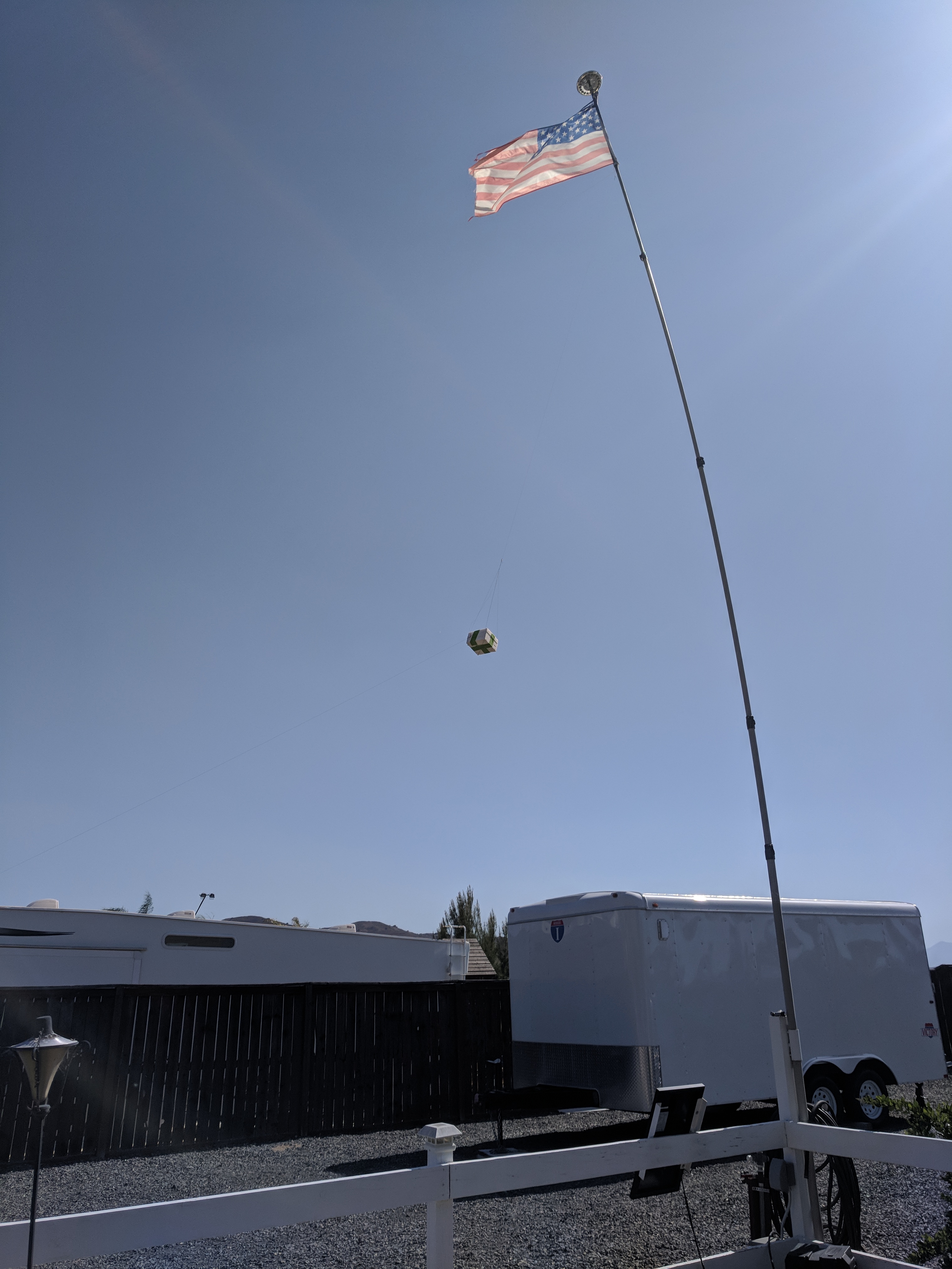 FS2 hanging from the flagpole.